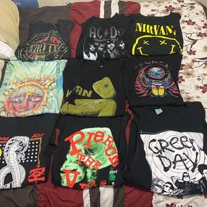 Band tees cut into muscle/tank tops